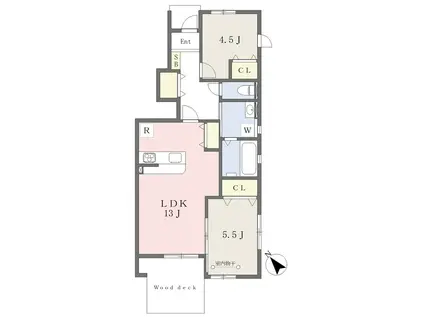 コンフォート中野(2LDK/1階)の間取り写真