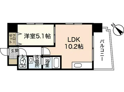 ONES CASTLE(1LDK/8階)の間取り写真