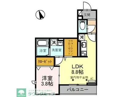 BRILLER 東大宮(1LDK/2階)の間取り写真