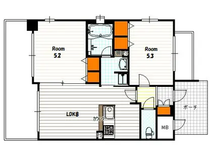 エステムプラザ京都御所ノ内REGIA(2DK/3階)の間取り写真