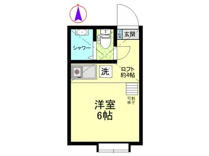 TIARA横浜鶴見II(ワンルーム/1階)の間取り写真