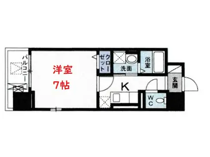 アステールI(1K/1階)の間取り写真