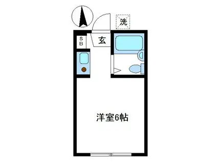 メゾン上の原(ワンルーム/1階)の間取り写真