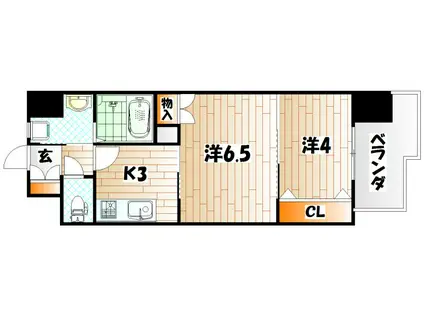 REGARIA KOKURAKITA CENTER PLACE(2K/10階)の間取り写真