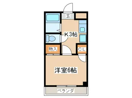メゾンアラキA(1K/3階)の間取り写真