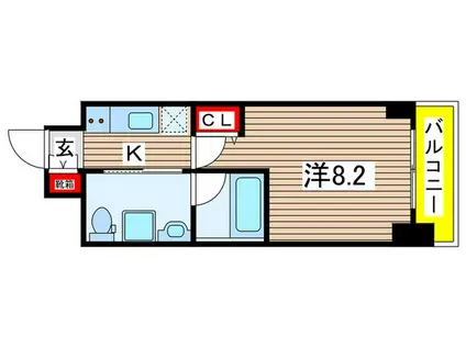 プラウドフラット森下III(1K/7階)の間取り写真