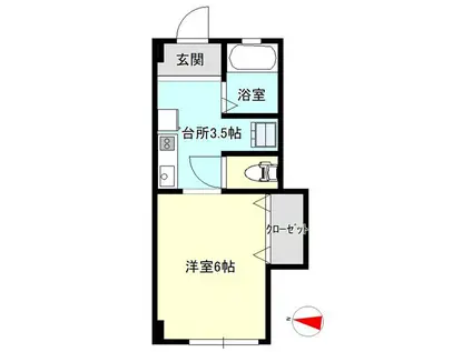 スターハウス(1K/1階)の間取り写真