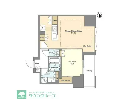 オアーゼ日暮里レジデンス(1LDK/4階)の間取り写真