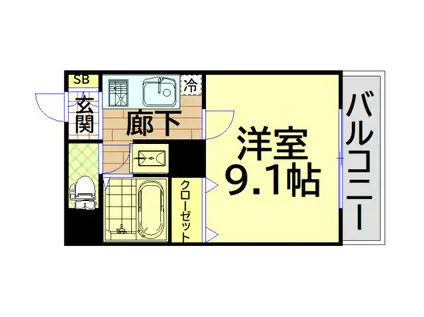 M・プラザ堀江南(1K/7階)の間取り写真