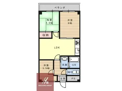 第2豊ハイツ(3LDK/2階)の間取り写真