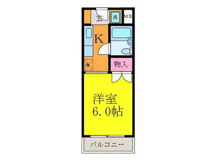 ゼンコウコーポラス3(1K/1階)の間取り写真