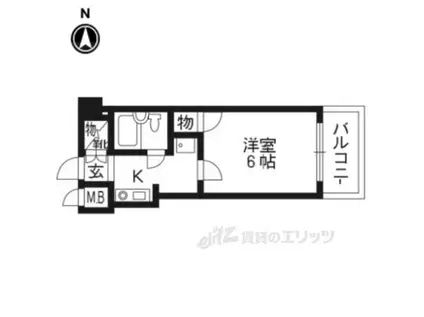 ホーユウコンフォルト京都伏見(1K/4階)の間取り写真