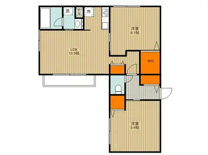 国分南1丁目メゾン(2LDK/1階)の間取り写真