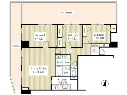 アビタシオン大島(3LDK/13階)の間取り写真