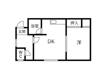 コーポ鳳II(1DK/1階)の間取り写真