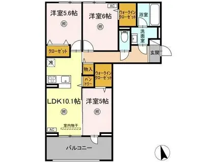 フローリア(3LDK/2階)の間取り写真