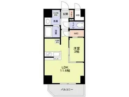 ラ・ピシーヌ南堀江(1LDK/11階)の間取り写真