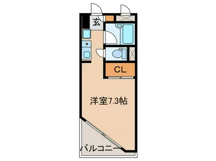 ホワイトキャッスル宮城野II(ワンルーム/2階)の間取り写真