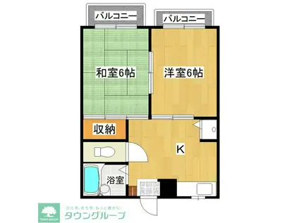 カーサイトーA(2K/3階)の間取り写真