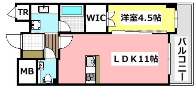 ヴェルドゥール南茨木(1LDK/3階)の間取り写真