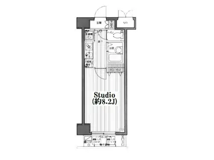 グランド・ガーラ日本橋茅場町(1K/4階)の間取り写真