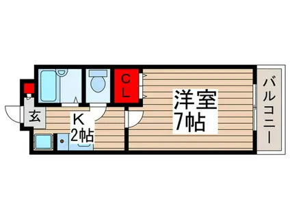 サフィール(1K/1階)の間取り写真