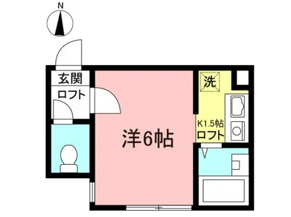 サザンリーフ中央林間II(1K/1階)の間取り写真