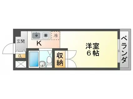 R&E関大前マンション(1K/4階)の間取り写真