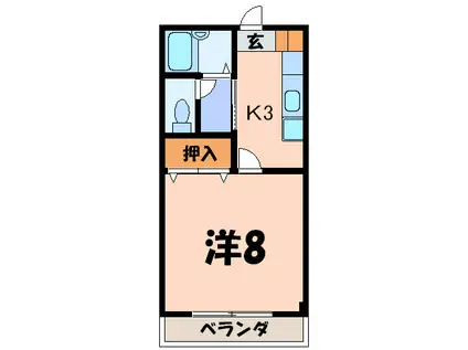 KSアメニティー(1K/3階)の間取り写真