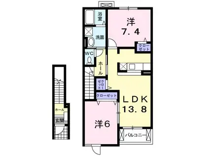 ブリッサ(2LDK/2階)の間取り写真