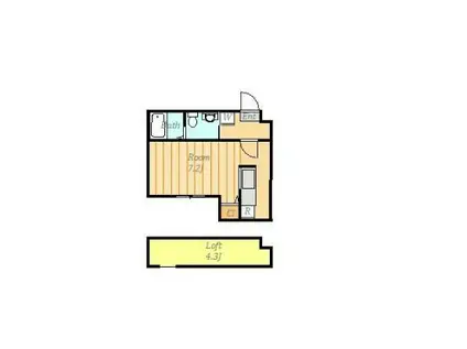 フェリオ(ワンルーム/2階)の間取り写真