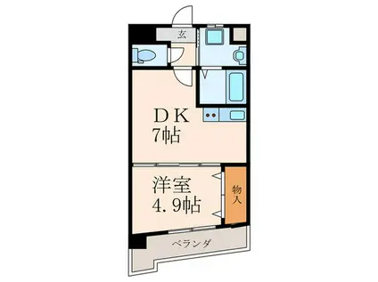 IL PALAZZO DEL SOLE (1DK/5階)の間取り写真