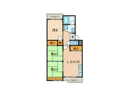 グリーンハイツ桃山(3LDK/3階)の間取り写真
