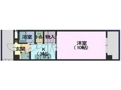 プティリビエール(1K/3階)の間取り写真