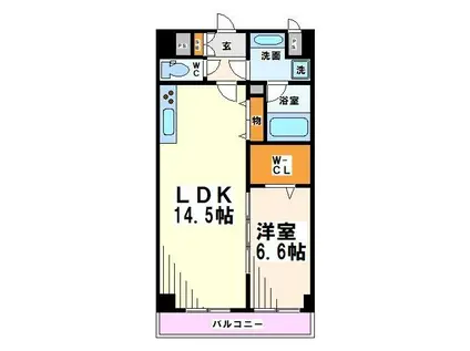 エステルコート(1LDK/3階)の間取り写真