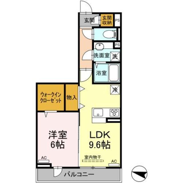 エクセリア上鷺宮II(1LDK/2階)の間取り写真