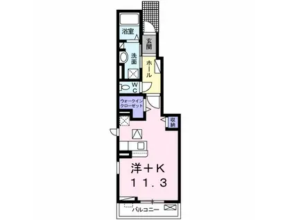 ハウス夢みの(ワンルーム/1階)の間取り写真