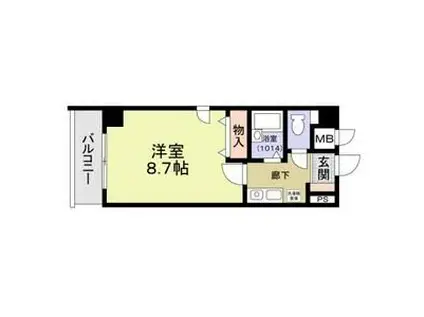 ケーコート本山(1K/1階)の間取り写真