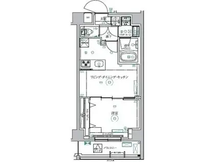 RELUXIA森下II(1LDK/7階)の間取り写真