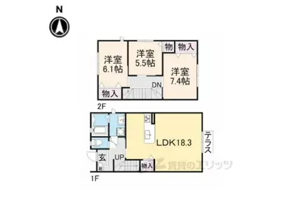 シャーメゾン嵐山(3LDK/1階)の間取り写真