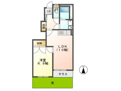 サンフォレスタ(1LDK/1階)の間取り写真
