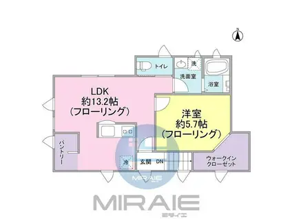 イーストメゾン(1LDK/2階)の間取り写真