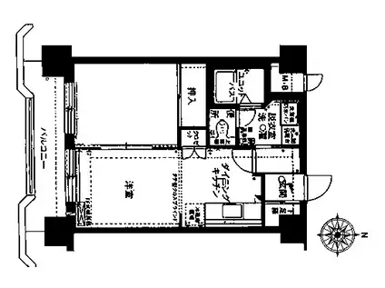 コロナード中島(1LDK/1階)の間取り写真