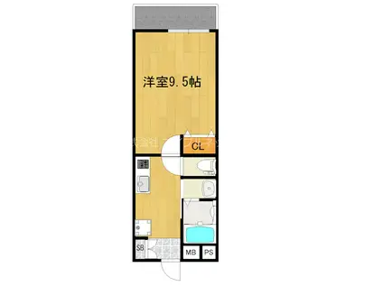 BUENA出来島(1K/3階)の間取り写真