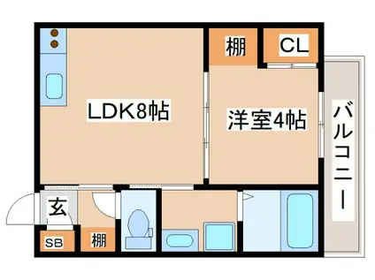 LEROY駒ヶ林(1LDK/3階)の間取り写真