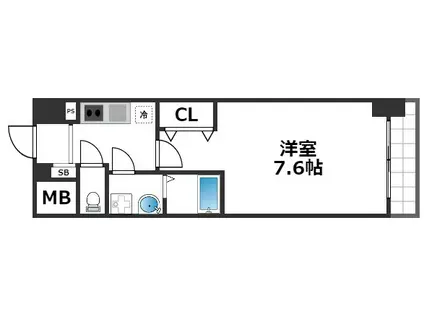 エグゼ大阪城(1K/7階)の間取り写真