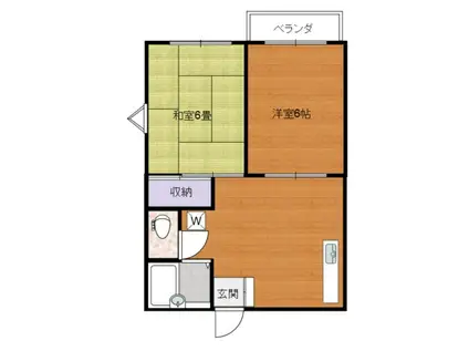ハイツ永福(2DK/1階)の間取り写真