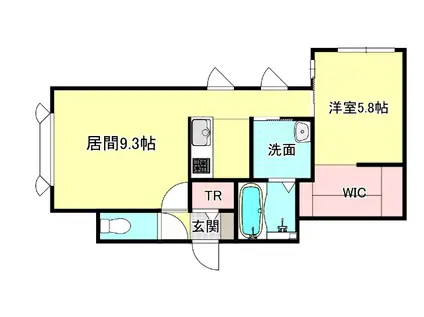 ブレッザA(1LDK/1階)の間取り写真