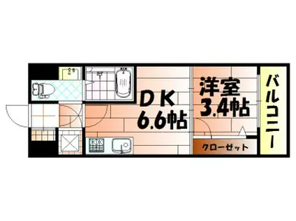NO.71オリエントトラストタワー(1DK/21階)の間取り写真