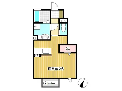 ロイヤルヴィレッタ A棟(ワンルーム/1階)の間取り写真